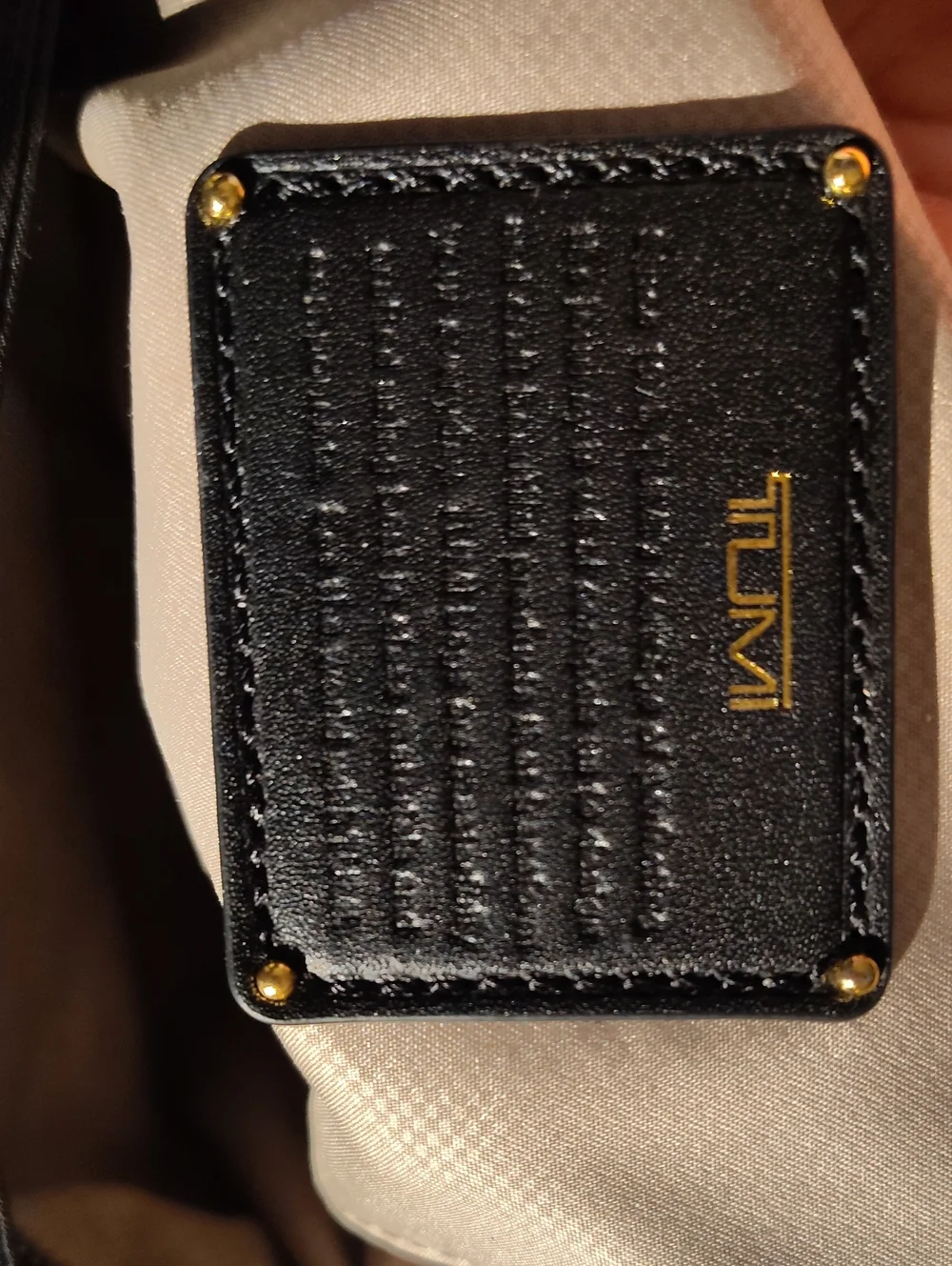 Tumi Vinyl Black Crossbody Bag - Casual Everyday Shoulder Bag With Gold Hardware